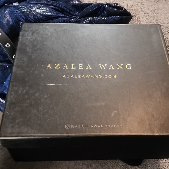 Akira Azalea Wang Westloop Dark Blue Snake boots - Picture 5 of 6